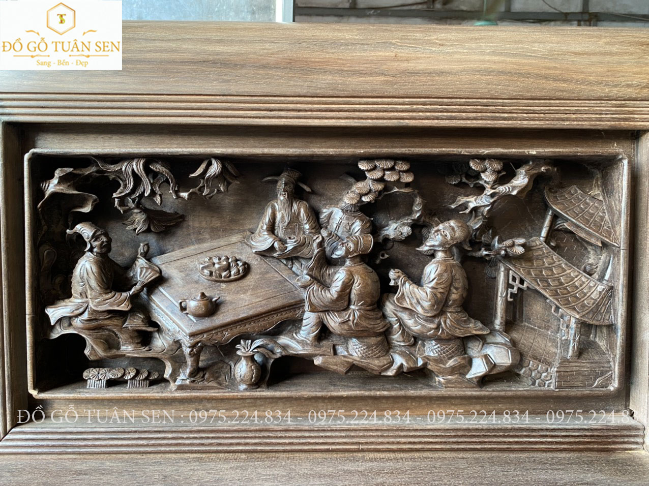 Hình ảnh chi tiết Bộ trường kỷ gỗ gụ cũ đẹp nhất 2023